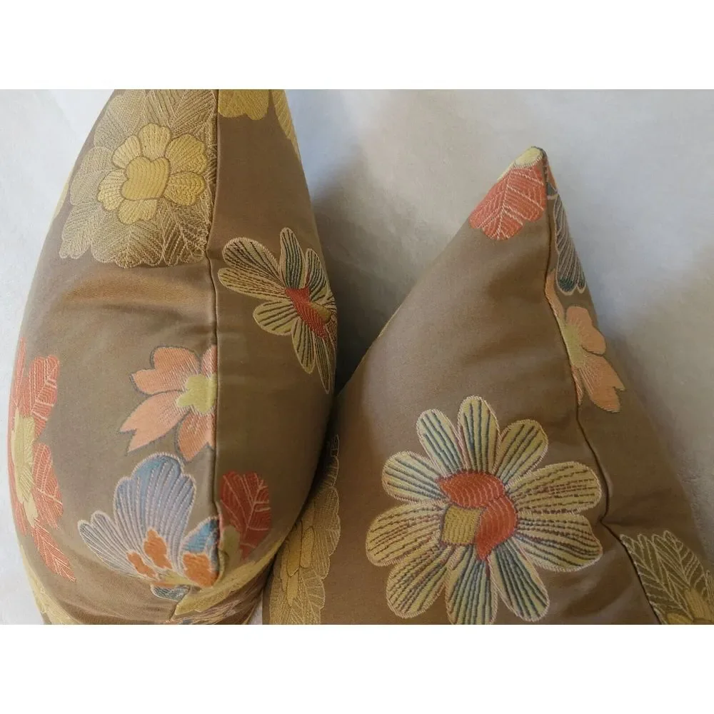 TRIO Kalin EMBROIDERED FLORAL Zippered Throw Pillow Cover 2/20x20 & 10x18 Lumbar